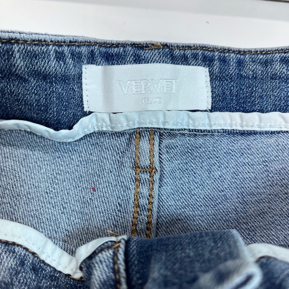 Vervet Womens High Rise Raw Hem‎ Cropped Wide Leg Jeans Women’s 25 - Picture 5 of 8